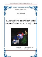 tiểu luận bất đối xứng thông tin trong thị trường giao dịch việc làm