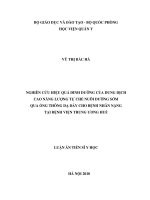 luận án tiến sĩ y học nghiên cứu hiệu quả dinh dưỡng của dung dịch cao năng lượng tự chế nuôi dưỡng sớm qua ống thông dạ dày cho bệnh nhân nặng tại bệnh viện trung ương huế