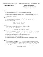 Đề + Bài giải vào 10 chuyên Toán Hà nội 2013