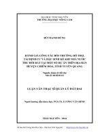 Đánh giá công tác bồi thường, hỗ trợ, tái định cư và hậu sinh kế khi nhà nước thu hồi đất tại một số dự án trên địa bàn huyện chiêm hóa, tỉnh tuyên quang