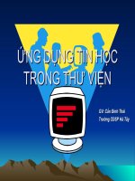 Bài giảng Tin học hóa hoạt động thông tin  thư viện (Chương 1)