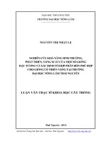 Nghiên cứu khả năng sinh trưởng, phát triển, năng suất của một số giống đậu tương và xác định tổ hợp phân bón phù hợp cho giống có triển vọng tại trường đại học nông lâm thái nguyên