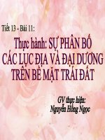 thực hành phân bổ lục địa và đại dương trên trái đất