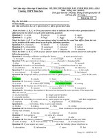Đề thi thử lần 1 trường THPT bỉm Sơn