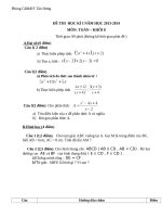 de thi hk1 toan 8 NH:2013 - 2014 truong THCS TT Tan Hung