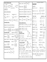 Bảng công thức toán 12