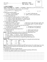 Đề kiểm tra hóa 8 tiết 25 chuẩn