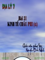 Dia 7 Bai 31 Kinh te Chau Phi tt.ppt