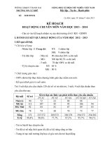 kế hoạch hoạt động chuyên môn năm học 2013-2014