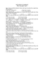 Ngân hàng đề thi học kỳ 1 môn Công nghệ 10