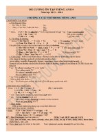 ĐỀ CƯƠNG ÔN TẬP TIẾNG ANH LỚP 9 HK1