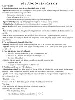 Đề cương ôn tập hóa 8 ki I