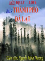 Bài 9: thành phố Đà Lạt