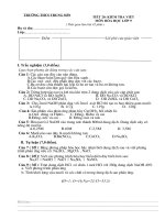 đề thi hóa học 9 có ma trận mới