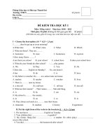 Đề thi anh văn lớp 6 KHI