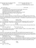 Đề thi thử đại học môn hóa lần 1 trương THPT CẨM BÌNH 2013-2014 cực hay