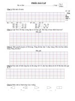 Phiếu BT ôn hè lớp 1 lên lớp 2