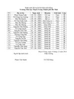 Danh sách đội tuyển hội khỏe phù đổng 13 14