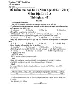 đề thi khi môn địa 10 năn học 2013- 2014