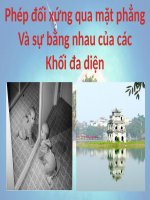 Phép đối xứng qua mặt phẳng Và sự bằng nhau của các Khối đa diện