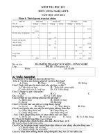 2 Đề + đáp án, ma trận kiểm tra kì I Công nghệ 8 (2013-2014)