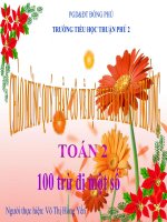 toán lop 2 bài 100 trừ đi một số