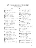 bài tập về phương trình vô tỷ