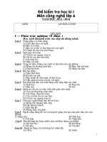 2 Đề + đáp án, ma trận kiểm tra kì I Công nghệ 6 (2013-2014)