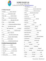 BÀI TẬP THÌ HTĐ