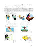 ĐỀ THI HỌC KỲ 1 BGD. ANH 4