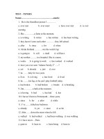 TEST - ENGLISH TENSES