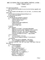 Đề Cương Ôn Thi Học Kì I - Tiếng Anh