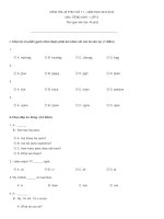 ĐỀ KIỂM TRA 45 PHÚT TIẾNG ANH 6