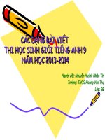 Ôn các dạng bài viết cho học sinh giỏi Tiếng Anh lớp 9