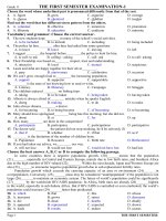 Bộ đề thi Anh 11 (001) - HKI