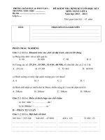 Đề thi toán lớp 5 năm 2013