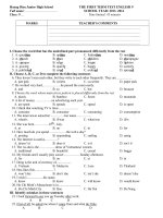 DE THI HK I TIENG ANH 9-THCS HOÀNG DIỆU EAKAR