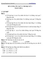 ĐỀ CƯƠNG ÔN TẬP VÀ THI HỌC KỲ 1  TOÁN LỚP 6