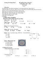 ĐỀ THI CUỐI HỌC KÌ I. LỚP 3. 2013-2014