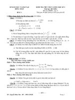 Đề và đáp án thi thử môn toán lớp 11 HKI