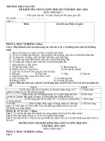 đề kiểm tra sinh học kì