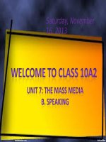 Unit 7 The mass media Speaking