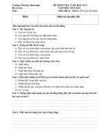 ĐỀ  kIỂM TRA ĐỊA LÍ KI I LỚP 4