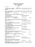 Đề thi HKI môn sinh lớp 7