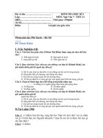 Kiểm Tra học kì I môn ngữ văn 7