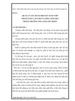 Quản lý đội ngũ giáo viên nâng cao chất lượng Gd