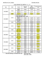LỊCH KIỂM TRA HỌC KỲ I