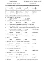 Đề Kiểm Tra HKI tiếng anh 11 có đáp án