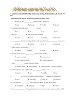 Đề thi HKI+ Đáp án môn Tiếng Anh 7