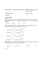 Đề thi hk 1 Lý 11 2012-2013